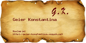 Geier Konstantina névjegykártya